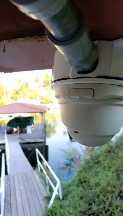 4MP Dome Camera Wirelessly Covering Boat Dock